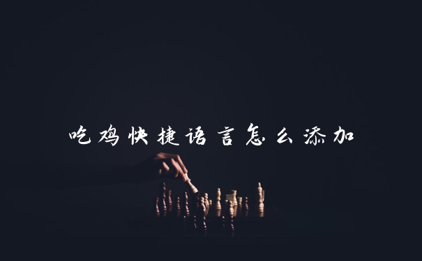 吃鸡快捷语言怎么添加