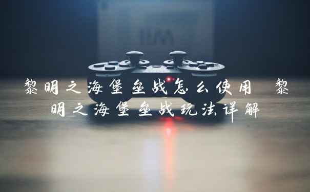 黎明之海堡垒战怎么使用 黎明之海堡垒战玩法详解