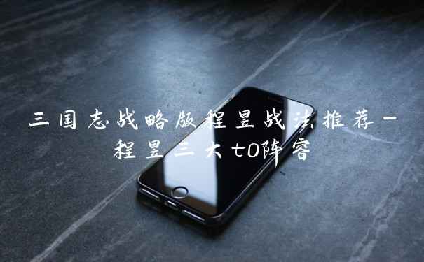 三国志战略版程昱战法推荐-程昱三大t0阵容