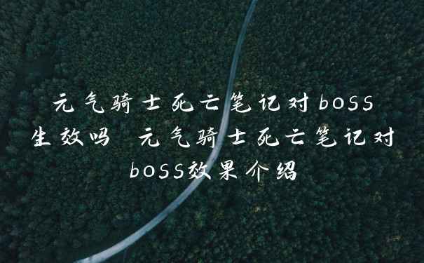 元气骑士死亡笔记对boss生效吗 元气骑士死亡笔记对boss效果介绍