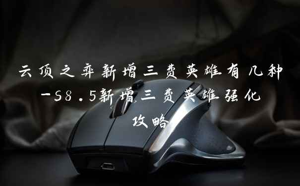 云顶之弈新增三费英雄有几种-s8.5新增三费英雄强化攻略