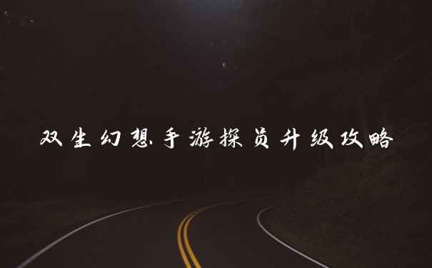 双生幻想手游探员升级攻略