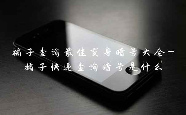 橘子查询最佳变身暗号大全-橘子快递查询暗号是什么