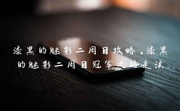 漆黑的魅影二周目攻略,漆黑的魅影二周目冠军之路走法
