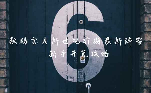 数码宝贝新世纪前期最新阵容 新手开荒攻略