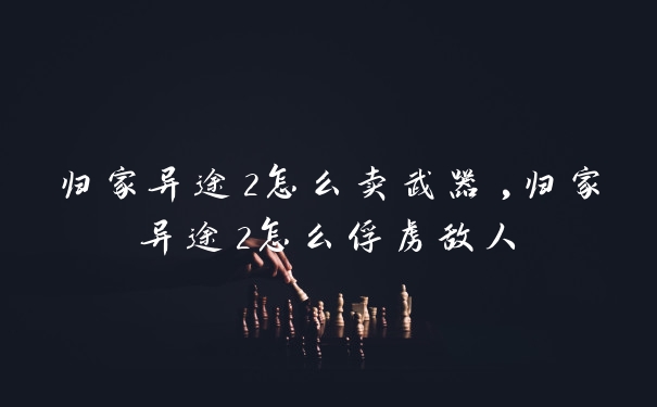 归家异途2怎么卖武器,归家异途2怎么俘虏敌人