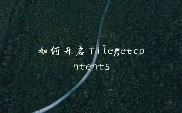 如何开启filegetcontents
