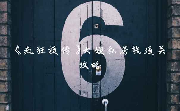 《疯狂梗传》大嫂私房钱通关攻略