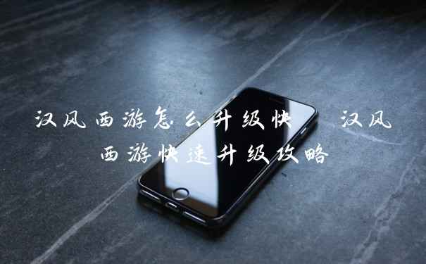 汉风西游怎么升级快 汉风西游快速升级攻略