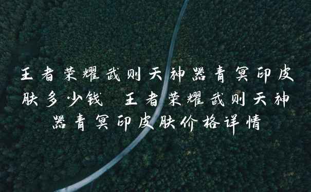 王者荣耀武则天神器青冥印皮肤多少钱 王者荣耀武则天神器青冥印皮肤价格详情