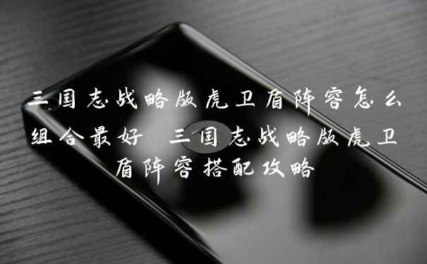 三国志战略版虎卫盾阵容怎么组合最好 三国志战略版虎卫盾阵容搭配攻略