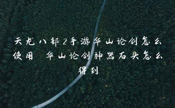 天龙八部2手游华山论剑怎么使用 华山论剑神器石头怎么得到