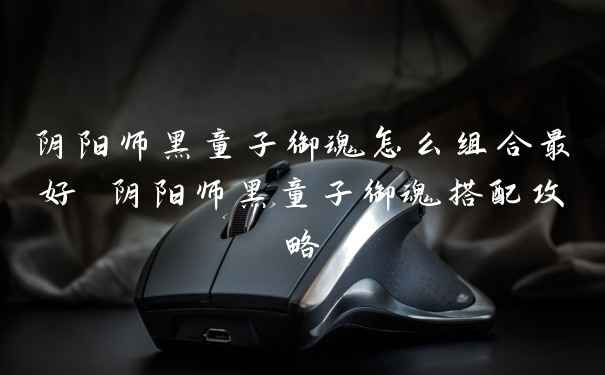 阴阳师黑童子御魂怎么组合最好 阴阳师黑童子御魂搭配攻略