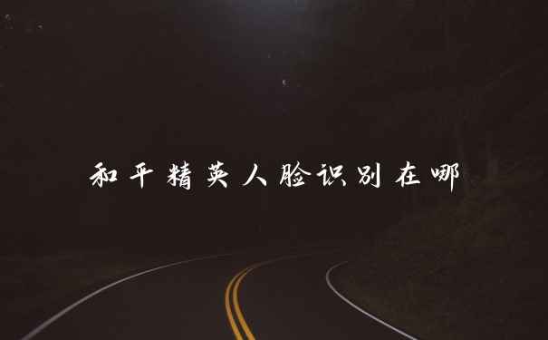 和平精英人脸识别在哪