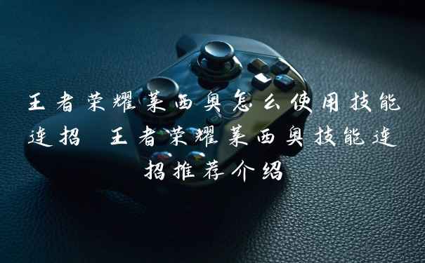 王者荣耀莱西奥怎么使用技能连招 王者荣耀莱西奥技能连招推荐介绍