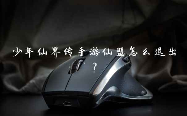 少年仙界传手游仙盟怎么退出？