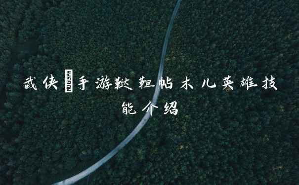 武侠乂手游鞑靼帖木儿英雄技能介绍