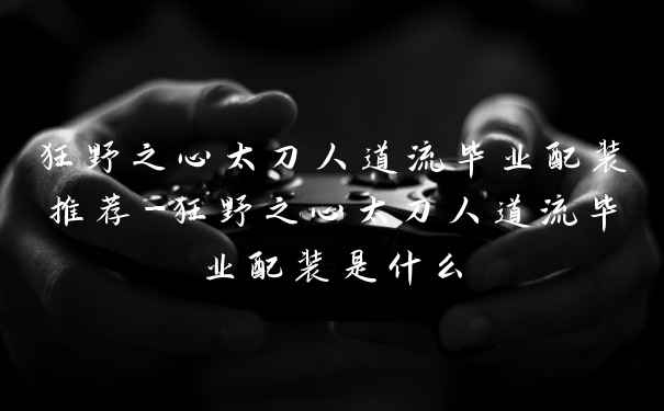狂野之心太刀人道流毕业配装推荐-狂野之心太刀人道流毕业配装是什么
