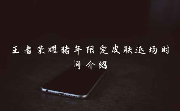 王者荣耀猪年限定皮肤返场时间介绍