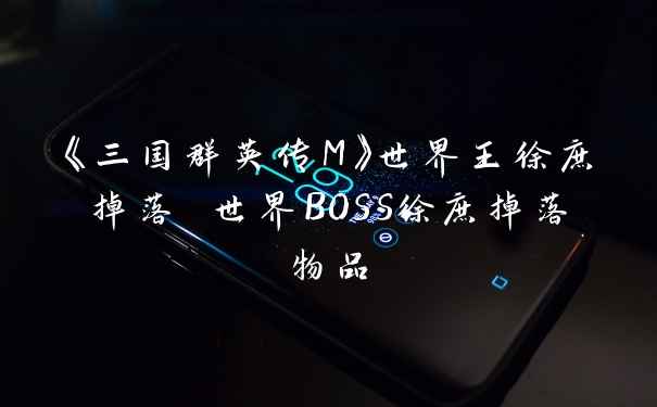 《三国群英传M》世界王徐庶掉落 世界BOSS徐庶掉落物品