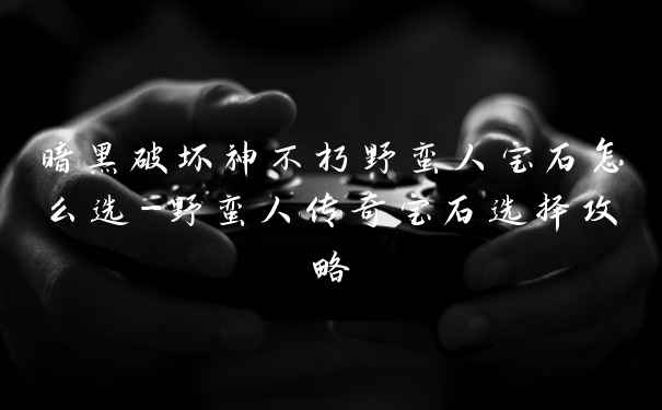 暗黑破坏神不朽野蛮人宝石怎么选-野蛮人传奇宝石选择攻略