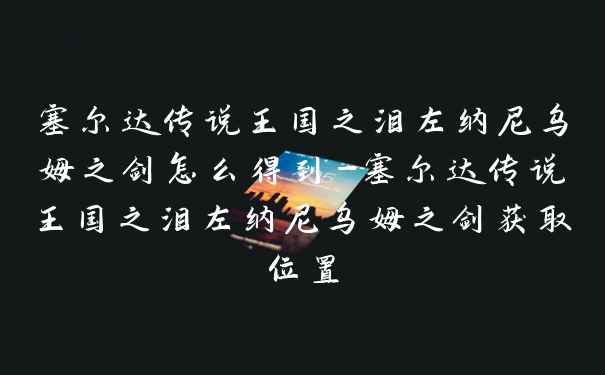 塞尔达传说王国之泪左纳尼乌姆之剑怎么得到-塞尔达传说王国之泪左纳尼乌姆之剑获取位置