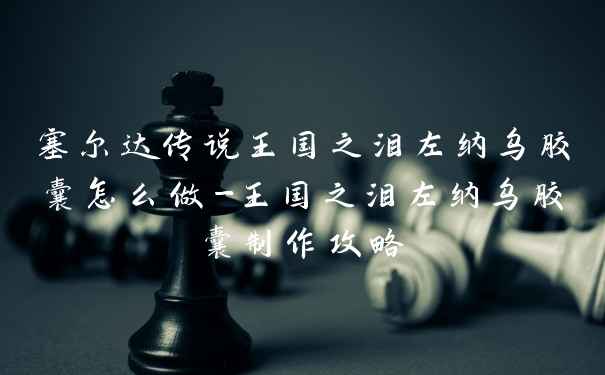 塞尔达传说王国之泪左纳乌胶囊怎么做-王国之泪左纳乌胶囊制作攻略