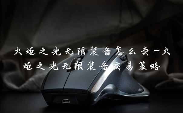 火炬之光无限装备怎么卖-火炬之光无限装备交易策略