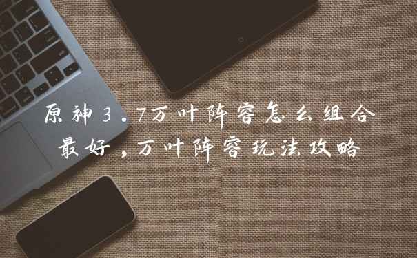 原神3.7万叶阵容怎么组合最好,万叶阵容玩法攻略