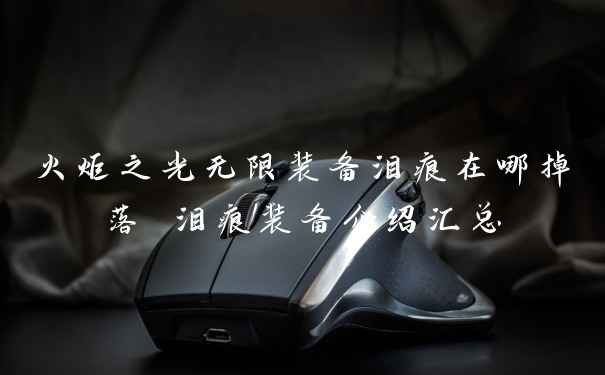 火炬之光无限装备泪痕在哪掉落 泪痕装备介绍汇总