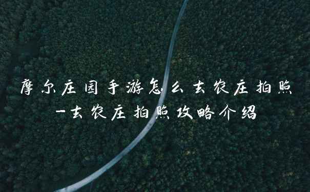 摩尔庄园手游怎么去农庄拍照-去农庄拍照攻略介绍