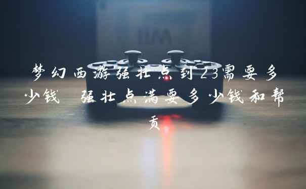梦幻西游强壮点到23需要多少钱 强壮点满要多少钱和帮贡
