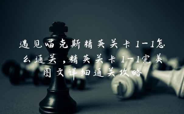 遇见喵克斯精英关卡1-1怎么通关,精英关卡1-1完美图文详细通关攻略