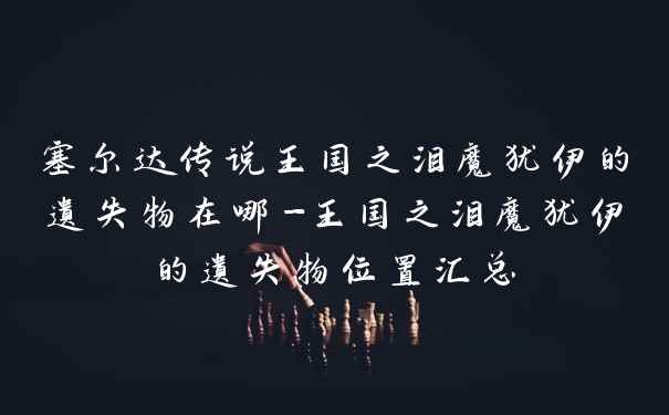 塞尔达传说王国之泪魔犹伊的遗失物在哪-王国之泪魔犹伊的遗失物位置汇总