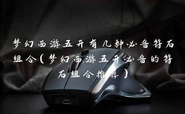 梦幻西游五开有几种必备符石组合（梦幻西游五开必备的符石组合推荐）