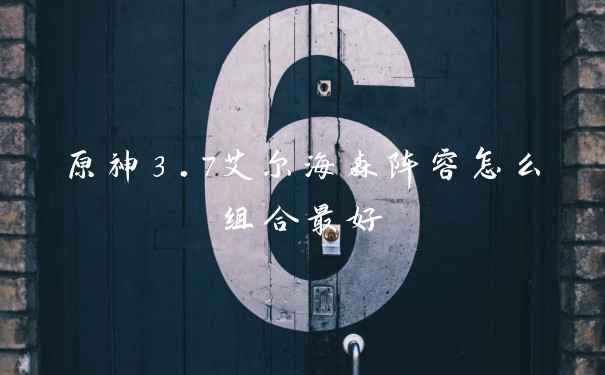 原神3.7艾尔海森阵容怎么组合最好