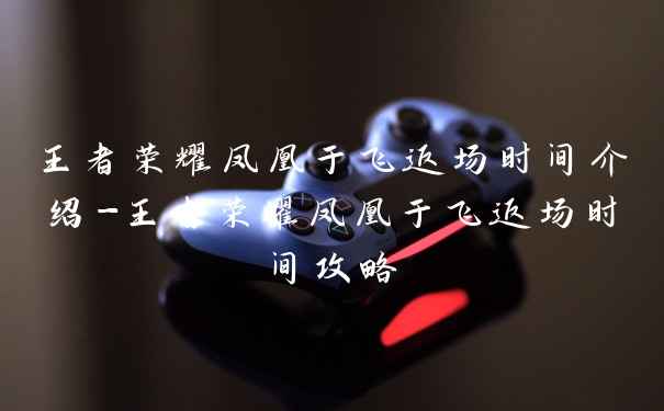 王者荣耀凤凰于飞返场时间介绍-王者荣耀凤凰于飞返场时间攻略