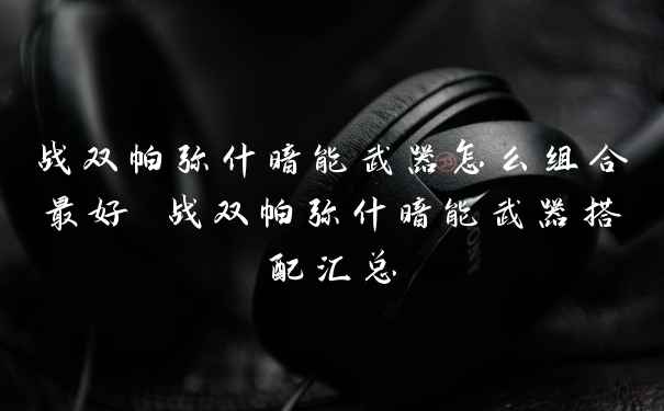 战双帕弥什暗能武器怎么组合最好 战双帕弥什暗能武器搭配汇总