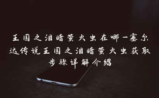 王国之泪暗萤火虫在哪-塞尔达传说王国之泪暗萤火虫获取步骤详解介绍