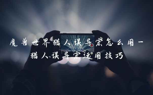 魔兽世界猎人误导宏怎么用-猎人误导宏运用技巧