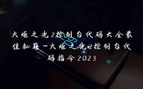 火炬之光2控制台代码大全最佳秘籍-火炬之光2控制台代码指令2023
