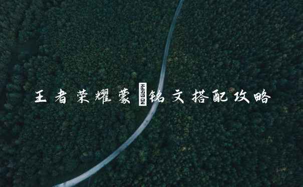 王者荣耀蒙犽铭文搭配攻略