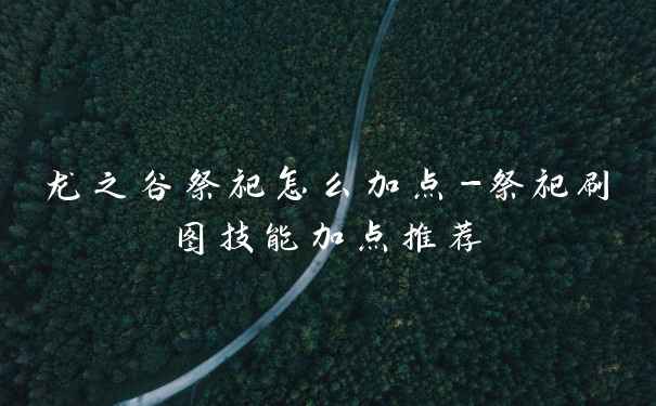 龙之谷祭祀怎么加点-祭祀刷图技能加点推荐