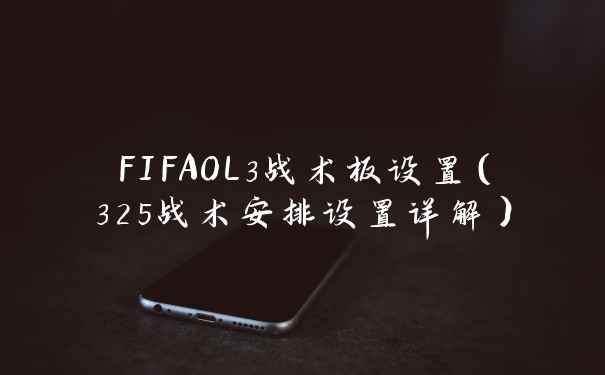 FIFAOL3战术板设置（325战术安排设置详解）