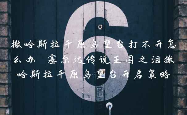 撒哈斯拉平原鸟望台打不开怎么办 塞尔达传说王国之泪撒哈斯拉平原鸟望台开启策略