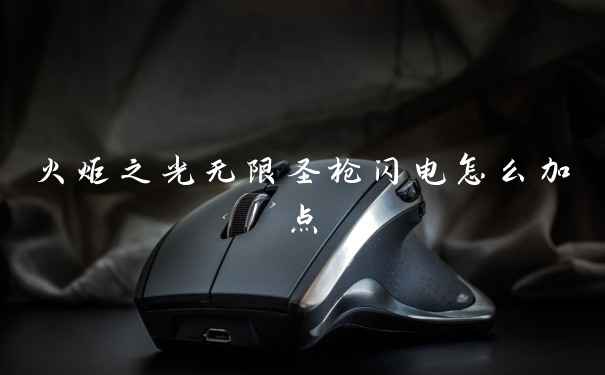 火炬之光无限圣枪闪电怎么加点