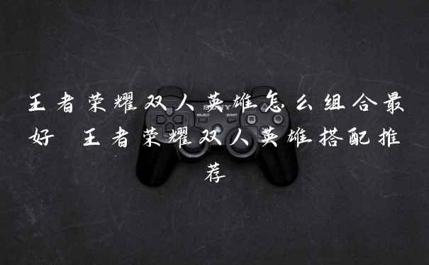 王者荣耀双人英雄怎么组合最好 王者荣耀双人英雄搭配推荐
