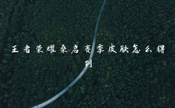 王者荣耀桑启赛季皮肤怎么得到