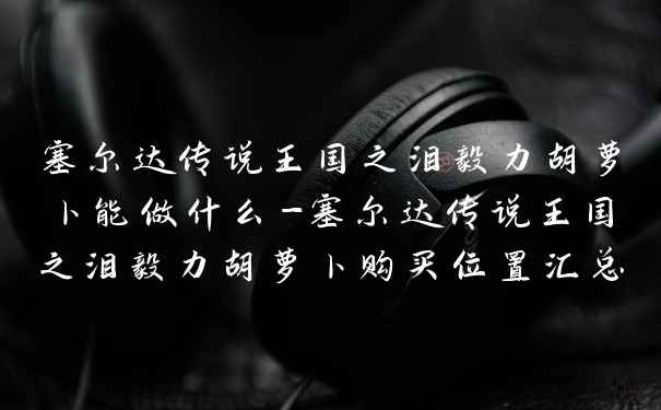 塞尔达传说王国之泪毅力胡萝卜能做什么-塞尔达传说王国之泪毅力胡萝卜购买位置汇总