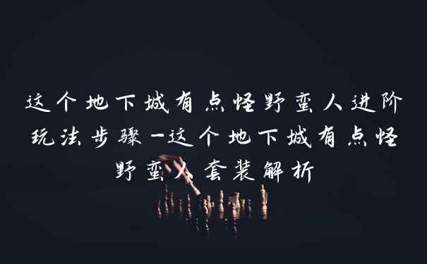 这个地下城有点怪野蛮人进阶玩法步骤-这个地下城有点怪野蛮人套装解析
